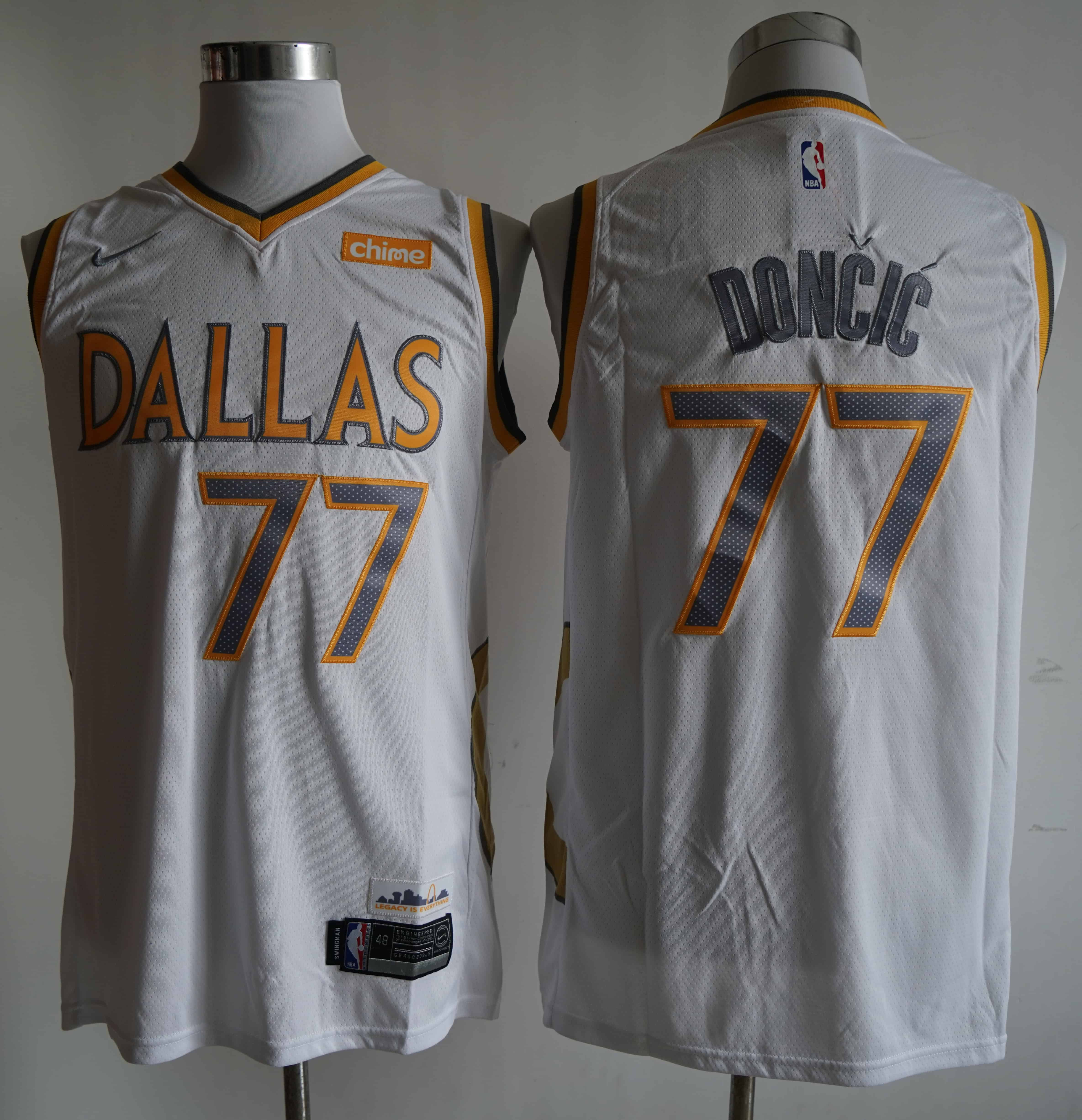 Men Dallas Mavericks 77 Doncic White Nike Game NBA Jerseys